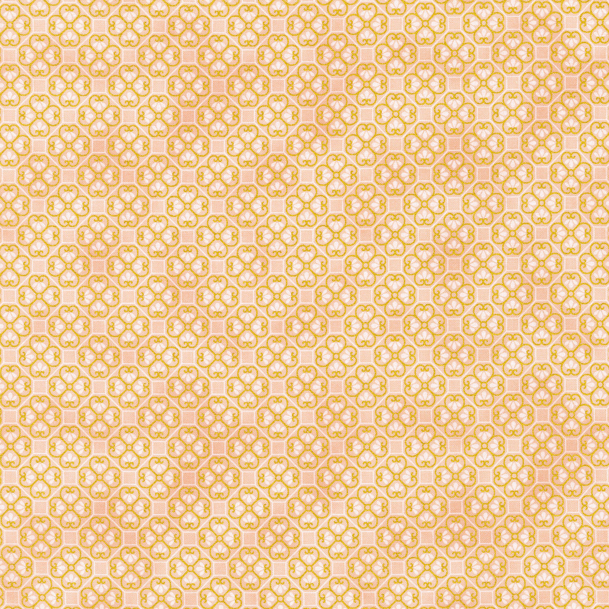 Imperial Collection: Honoka - Tiles Peach Metallic Yardage
