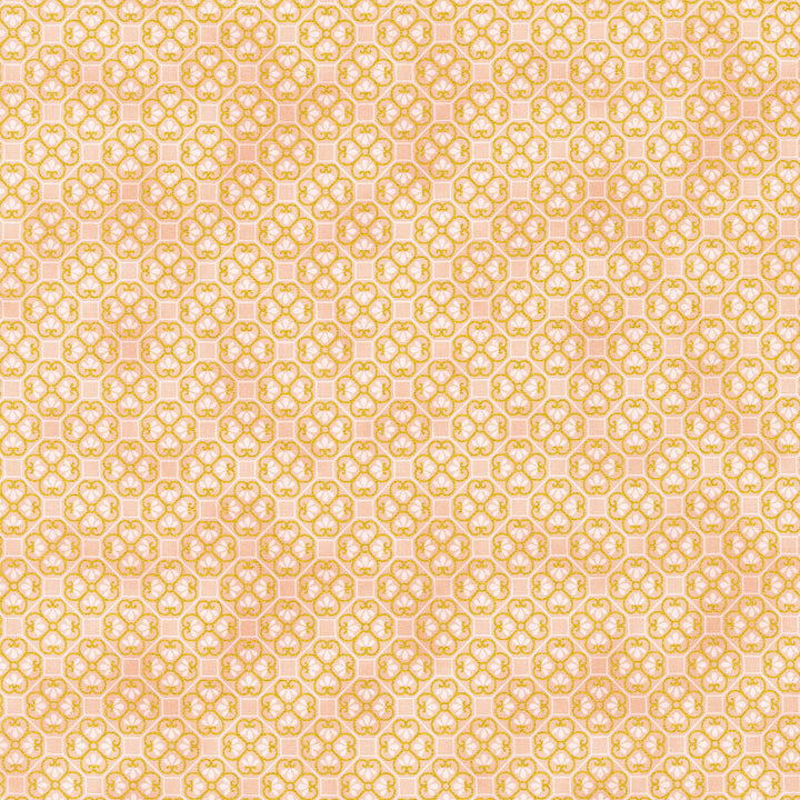 Imperial Collection: Honoka - Tiles Peach Metallic Yardage