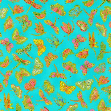 Parvaneh's Butterflies - Aqua Yardage
