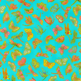 Parvaneh's Butterflies - Aqua Yardage