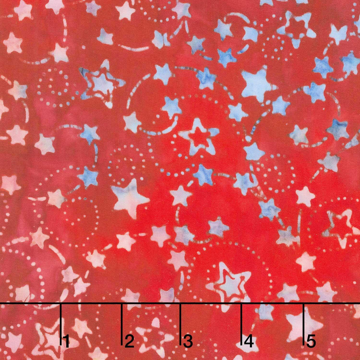 Artisan Batiks - Star Spangled Stars, Swirls Special Red Yardage