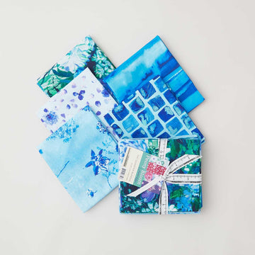Peony Bloom Blue Fat Quarter Bundle - 5 Piece