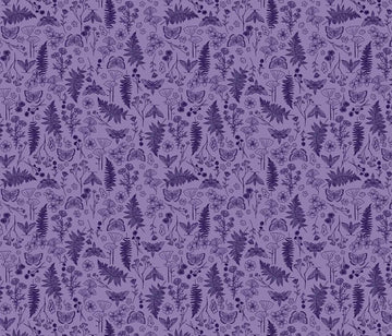 Quilting Cuddle Prints - Whispering Blooms Faegrove Purple Yardage