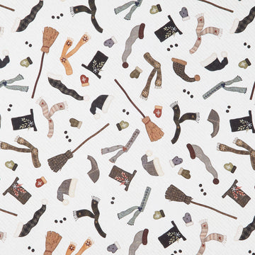 Snowy Days and Frosty Nights - Snowman Accessories Cream Yardage