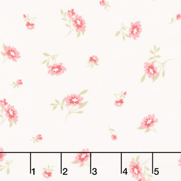 Elizabeth - Single Floral Toss Parchment Yardage