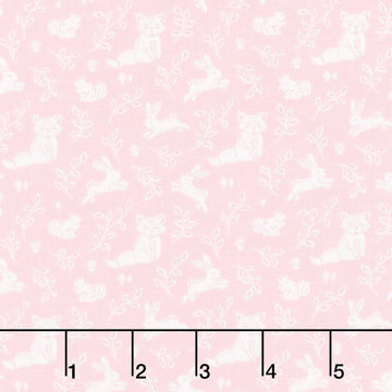 Beautiful Bowquets - Animals Light Pink Cream Yardage