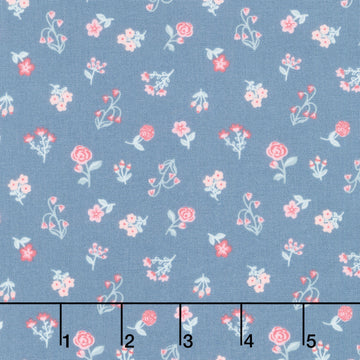 Beautiful Bowquets - Mini Blossoms Navy Multi Yardage