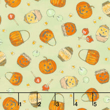 Haunted Acre Wood - Pumpkins and Pots Green Yardage
