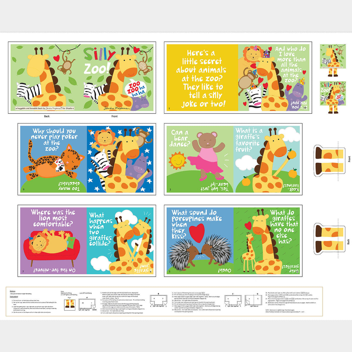 Huggable & Lovable Books - Silly Zoo Book Multi Panel