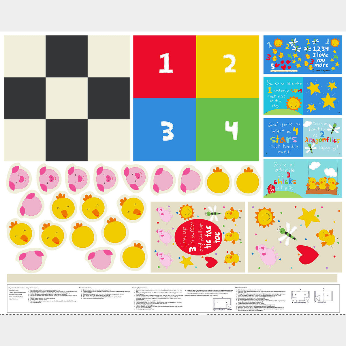 Huggable & Lovable Books - Tic Tac Toe Game 1, 2, 3, 4 I Love You More Multi Panel