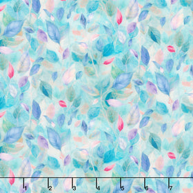 Wild Beauty - Leaves Blue Yardage