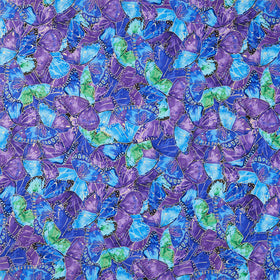 Evening Glow - Packed Wings Multi Metallic Yardage