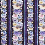Mystic Meadow - Floral 11" Stripes Purple Digitally Printed Yardage