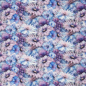 Mystic Meadow - Packed Daisies Thistle Digitally Printed Yardage
