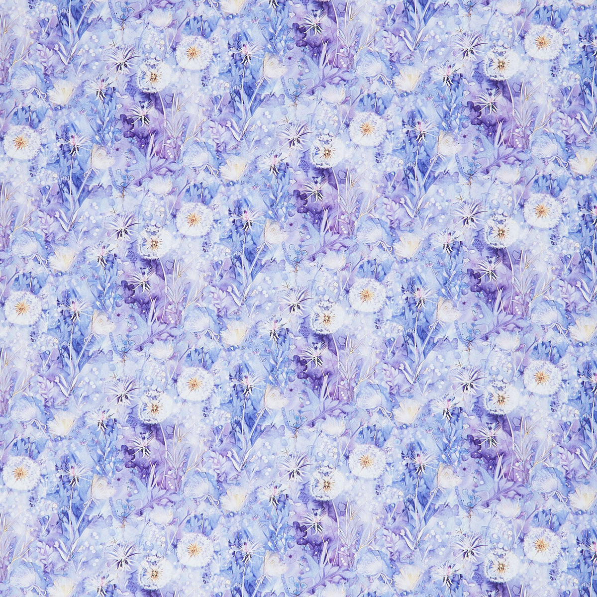 Mystic Meadow - Dandelions Floral Lilac Digitally Printed Yardage
