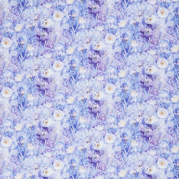Mystic Meadow - Dandelions Floral Lilac Digitally Printed Yardage
