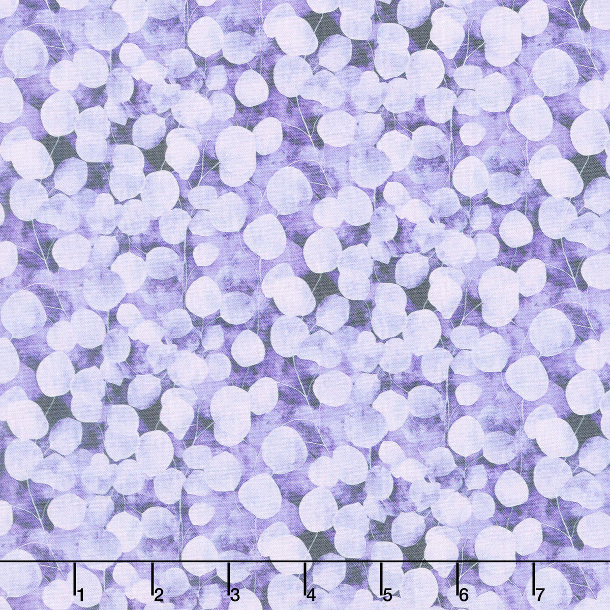 Mystic Meadow - Packed Leaves Lavender Digitally Printed Yardage