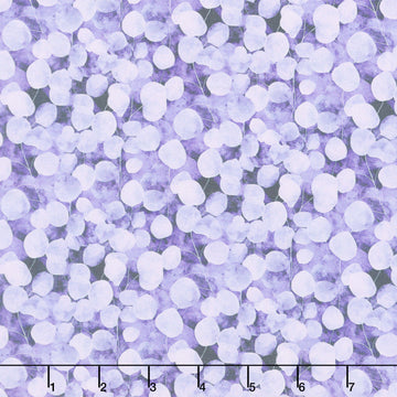 Mystic Meadow - Packed Leaves Lavender Digitally Printed Yardage