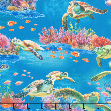 Underwater Paradise - Sea Life Sea Digitally Printed Yardage