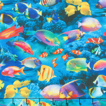 Underwater Paradise - Coral Reef Fish Reef Digitally Printed Yardage