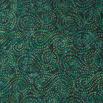 Tonga Batiks - Geranium Mosaic Swirl Emerald Yardage
