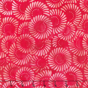 Tonga Batiks - Geranium Water Drops Spiral Bloom Yardage