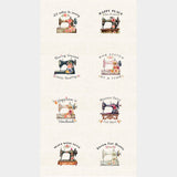 Happy Place - Floral Sewing Machines Cream Panel