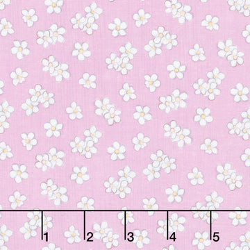 Sweet Honey Bee - White Floral Purple Yardage