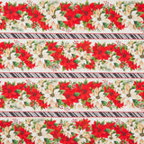 Poinsettia Radiance - Poinsettia Repeating Stripe Multi Yardage