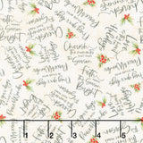 Poinsettia Radiance - Word Toss Cream Yardage