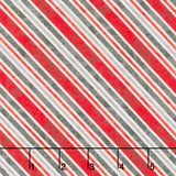 Poinsettia Radiance - Diagonal Stripe Red Black Yardage