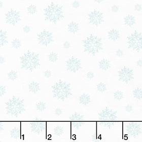 Snowy Greetings - Snowflakes White Yardage