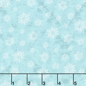 Snowy Greetings - Snowflakes Blue Yardage