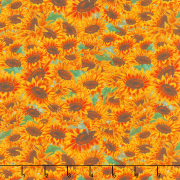 Harvest Delight - Packed Sunflowers Yellow Yardage