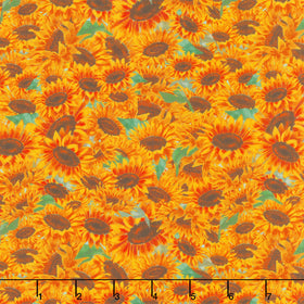 Harvest Delight - Packed Sunflowers Yellow Yardage