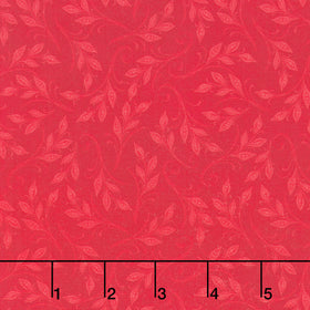 Monarch Meadow - Tonal Leaves Red Yardage