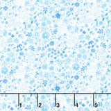 Indigo Lane - Floral Field White Yardage