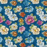 Growing in Color - Medium Floral Denim Yardage