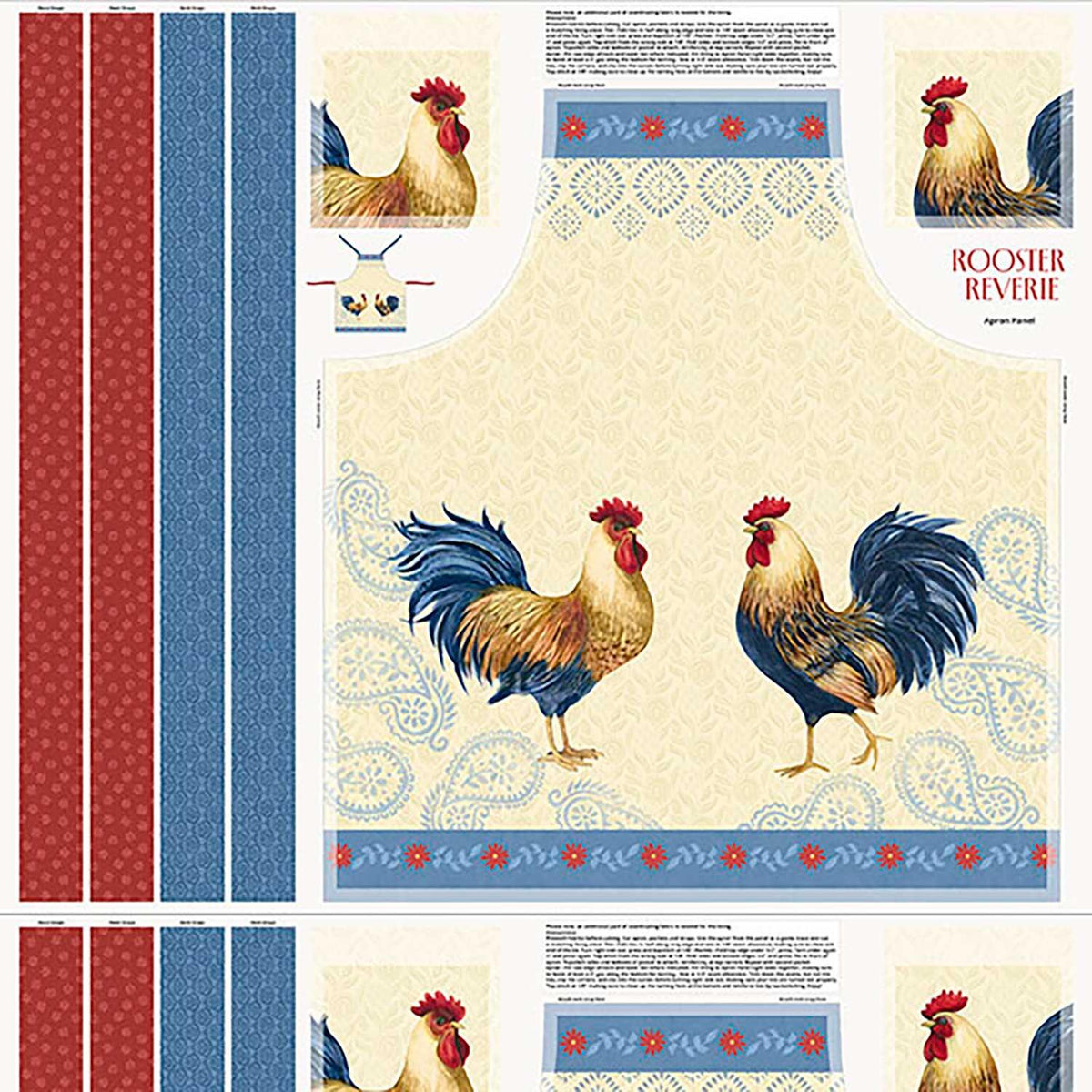 Rooster Reverie - Rooster Reverie Apron Multi Panel