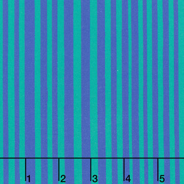 Kaleidoscope - Mini Stripe Majorelle Blue Kelp Yardage
