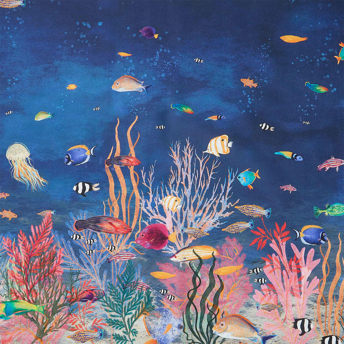 Deep Blue - Ocean Flow Deep Blue Yardage