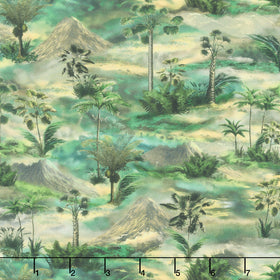 Prehistoric Paradise - Tropical Forest Lush Greens Yardage