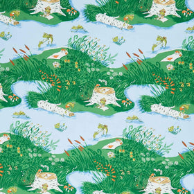 Heather Ross Favorites - Frog Pond Medium Blue Yardage