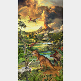 Prehistoric Paradise - A Window into the Past Lush Green Panel