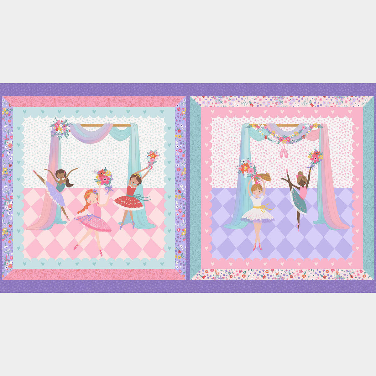 Twirling Tutus - Time to Shine Ballerina Pink Panel