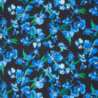 Wild Iris - Classic Tossed Iris Black Yardage