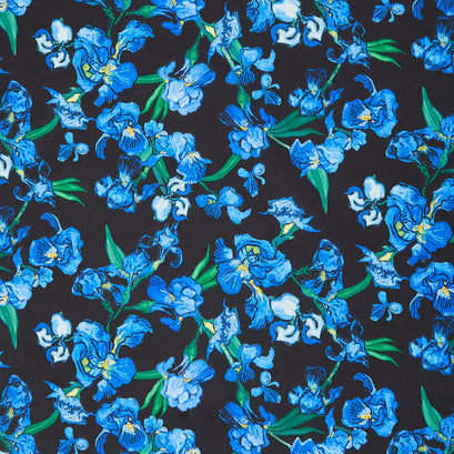 Wild Iris - Classic Tossed Iris Black Yardage