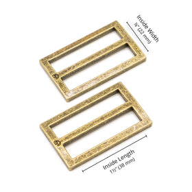 ByAnnie 1.5" Wide Mouth Flat Slider Antique Brass - Set of Two Primary Image