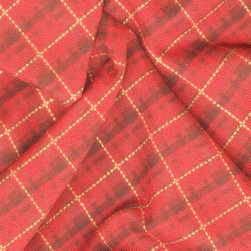 Holiday Charms - Plaid Red Metallic Yardage Alternative View #1