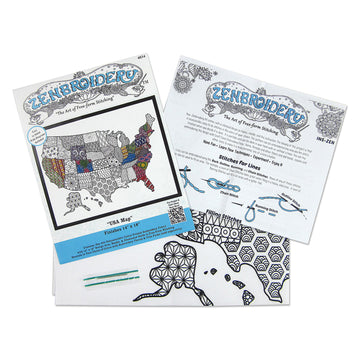Zenbroidery USA Map Embroidery Kit Alternative View #1